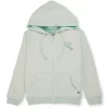 Gini And Jony Girls Green Solid Fleece Full Sleeves Knits Jacket