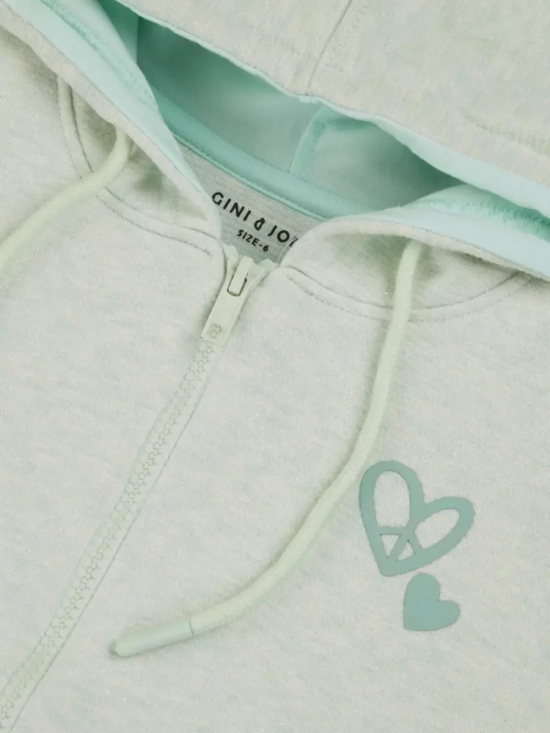 Gini And Jony Girls Green Solid Fleece Full Sleeves Knits Jacket