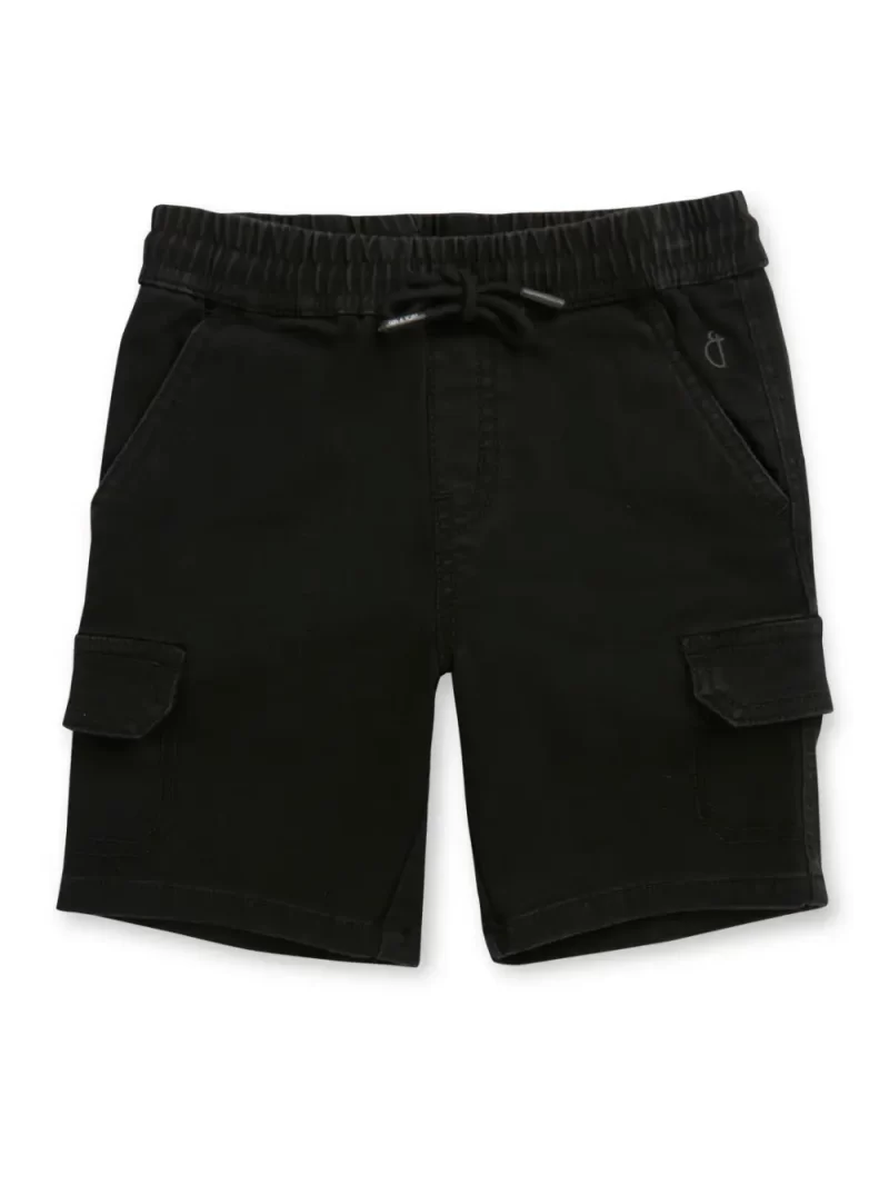 Gini And Jony Boys Black Solid Denim Bermuda Elasticated