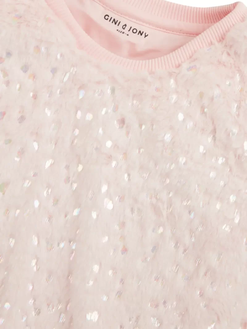 Gini And Jony Girls Pink Solid Fleece Full Sleeves Sweat Shirt