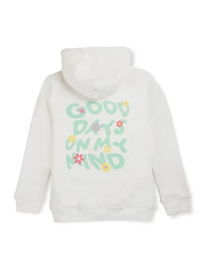 Gini And Jony Girls White Solid Fleece Full Sleeves Knits Jacket
