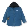 Gini And Jony Boys Navy Blue Solid Denim Full Sleeves Shirt