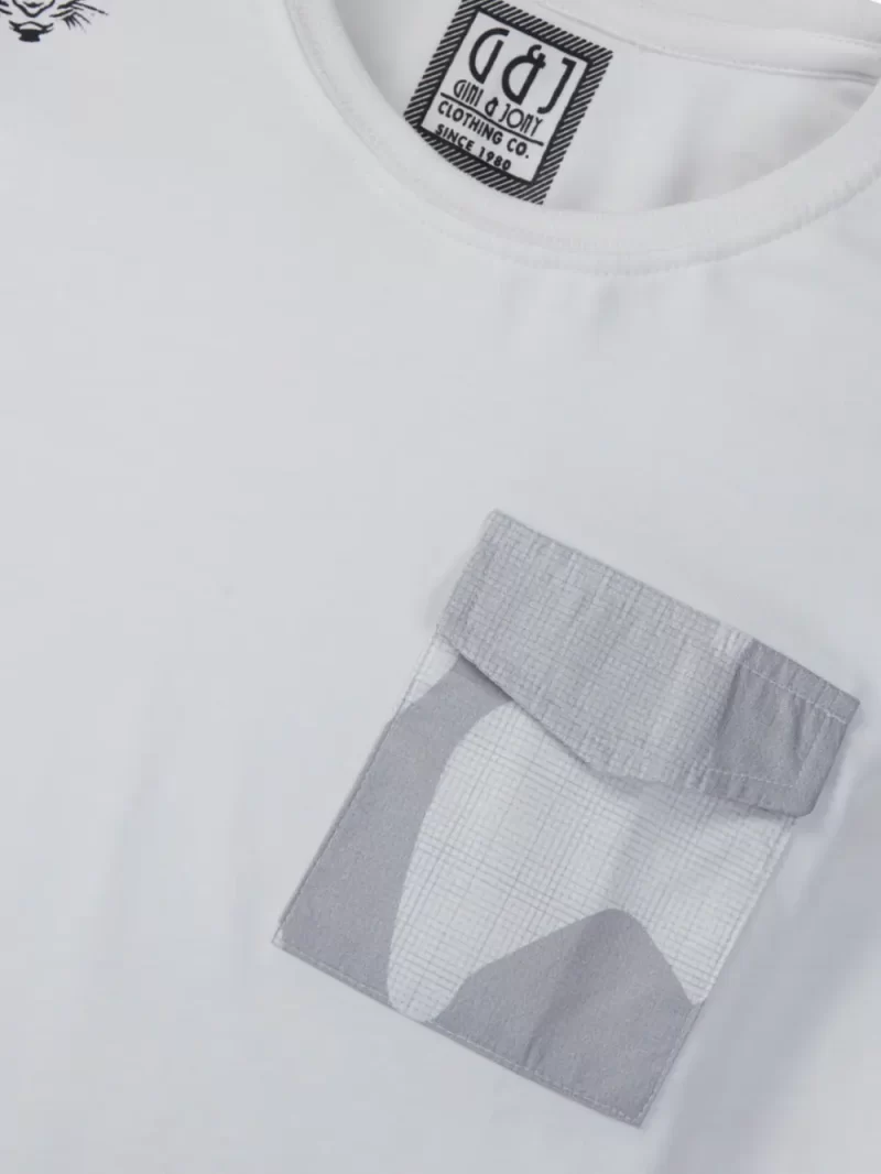 Gini And Jony Boys White Printed Cotton Full Sleeves T-Shirt