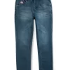 Gini And Jony Boys Blue Washed Denim Jeans Fixed Waist