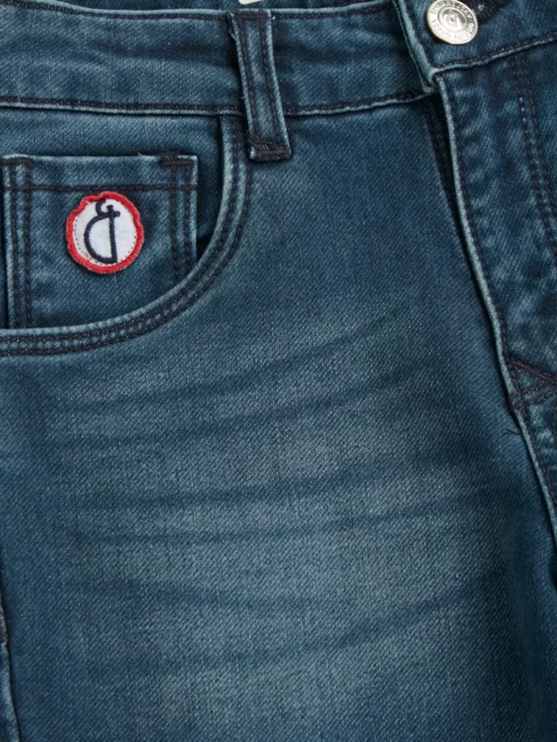 Gini And Jony Boys Blue Washed Denim Jeans Fixed Waist
