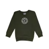 Gini And Jony Boys Olive Logo Cotton Sweat Shirt Full Sleeves