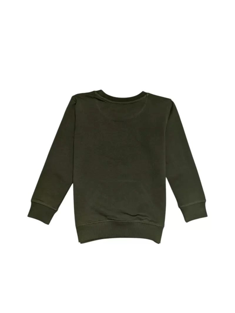Gini And Jony Boys Olive Logo Cotton Sweat Shirt Full Sleeves