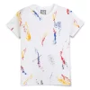 Gini And Jony Boys White Abstract Cotton T-Shirt Half Sleeves