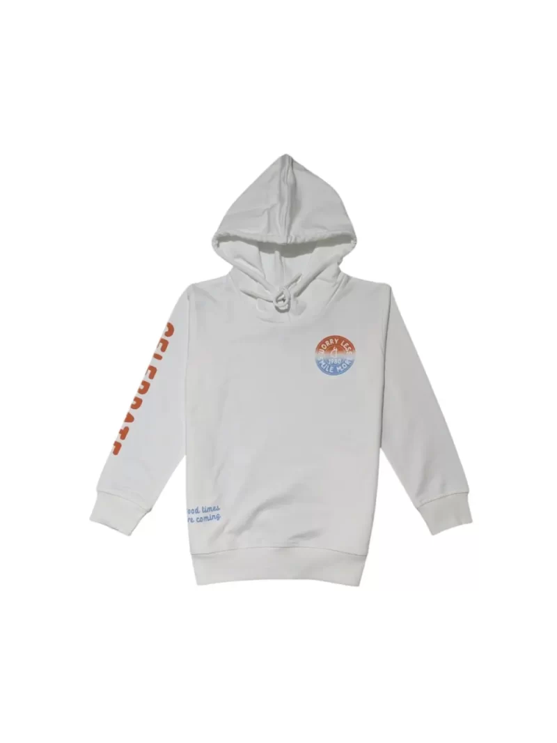 Gini And Jony Boys White Typographic Print Cotton Sweat Shirt Full Sleeves