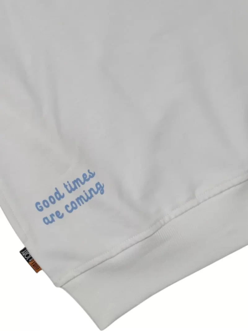 Gini And Jony Boys White Typographic Print Cotton Sweat Shirt Full Sleeves