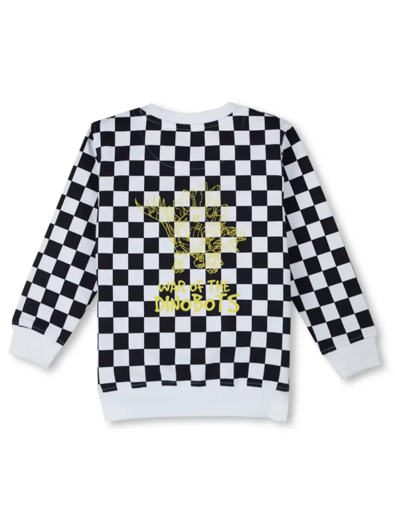 Gini And Jony Boys White Checks Cotton Sweat Shirt Full Sleeves
