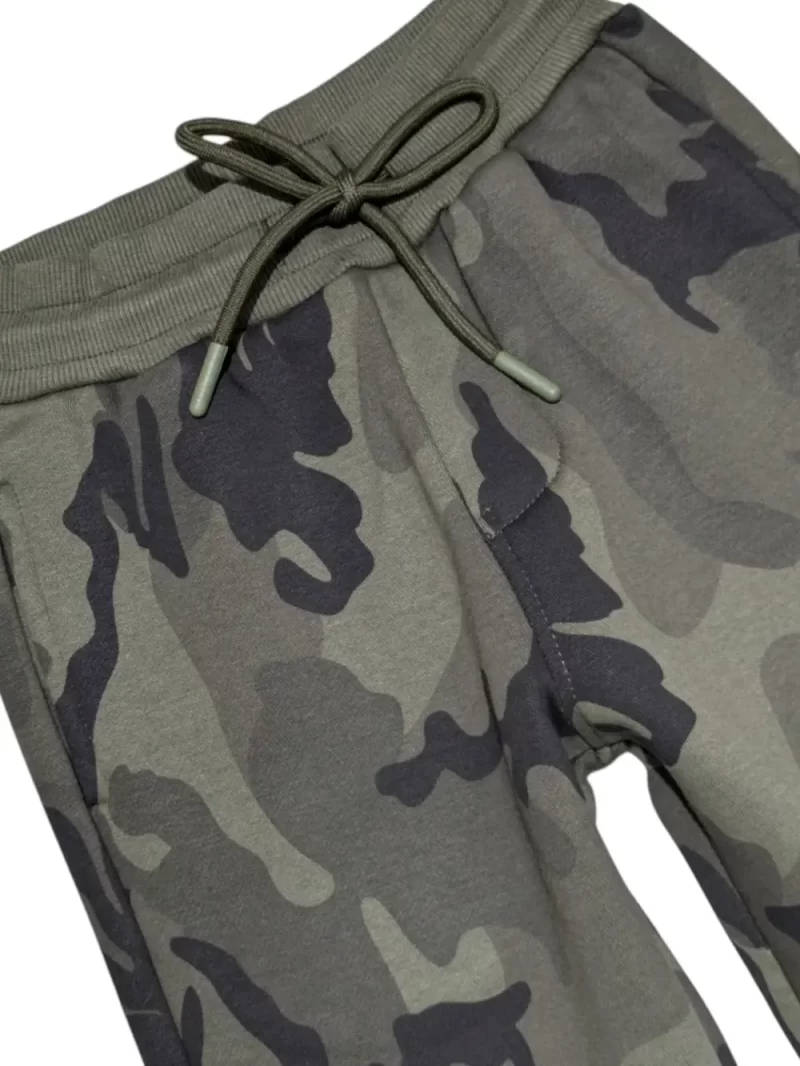 Gini And Jony Boys Olive Camouflage Cotton Track Pant Elasticated