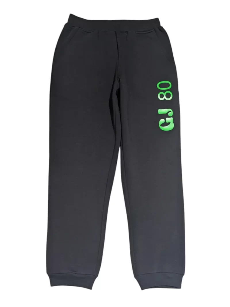 Gini And Jony Boys Black Typographic Print Cotton Track Pant Elasticated