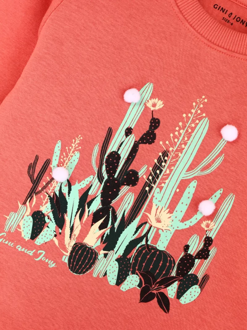 Boys Blue Cotton Printed Sweatshirt