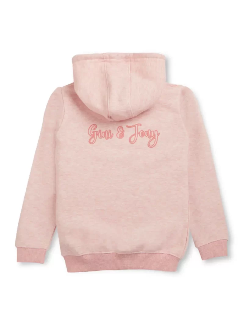 Gini And Jony Girls Pink Embroidery Cotton Knits Jacket Full Sleeves 9-10 Years