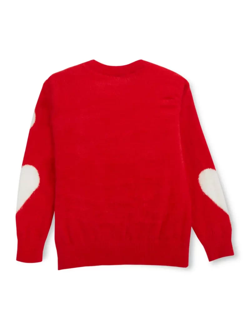 Gini And Jony Girls Red Printed Woven Sweater Full Sleeves 11-12 Years