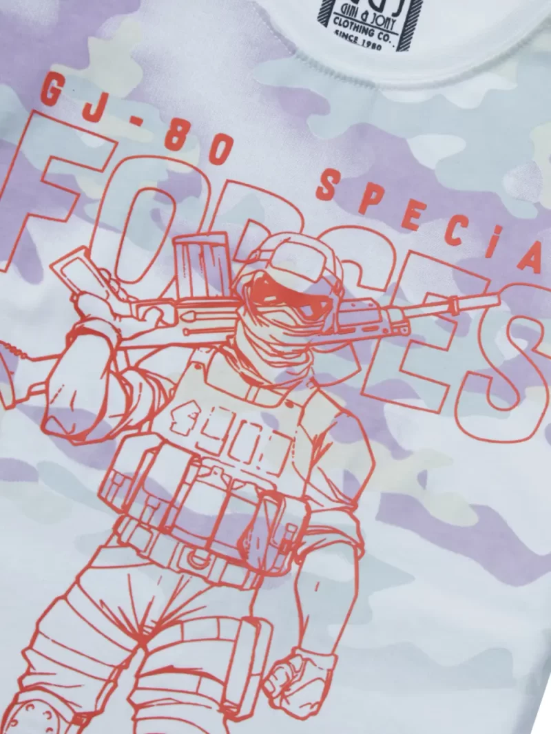 Gini & Jony Boys' Blue T-Shirt Knitshand-Wash Regular Fit