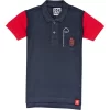 Gini And Jony Boys Navy Blue Colorblock Cotton Half Sleeves Polo T-Shirt