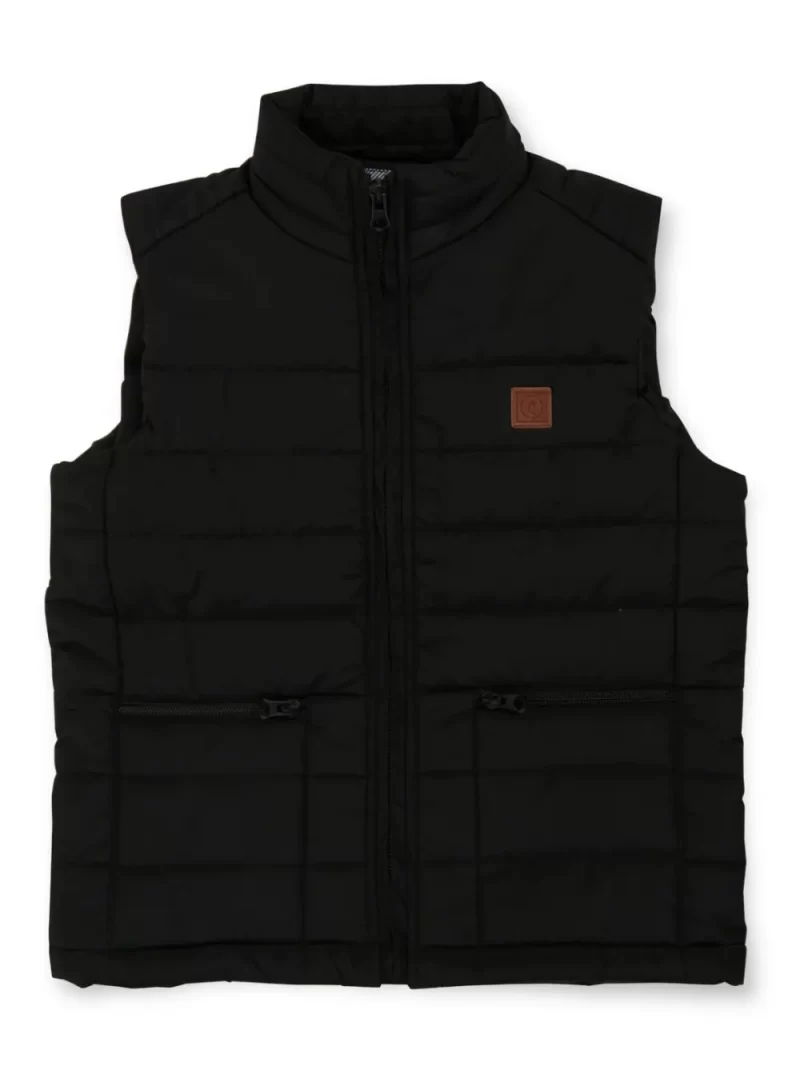 Gini And Jony Boys Black Solid Taffeta Heavy Winter Jacket Sleeveless