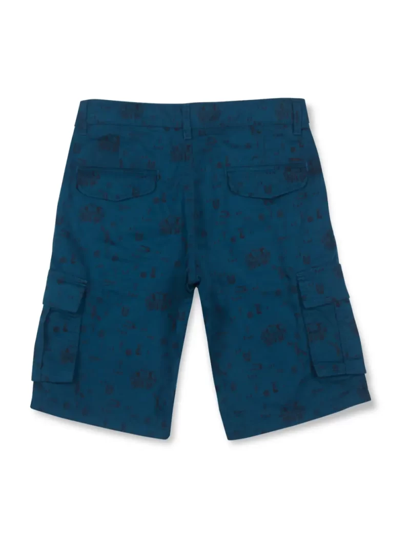 Gini And Jony Boys Blue Conversational Print Cotton Barmuda Fixed Waist
