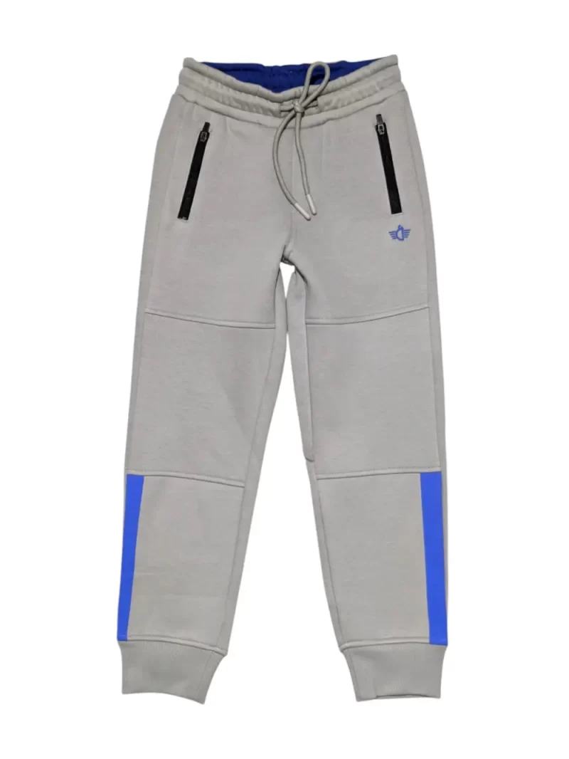 Gini And Jony Boys Grey Logo Cotton Track Pant Elasticated