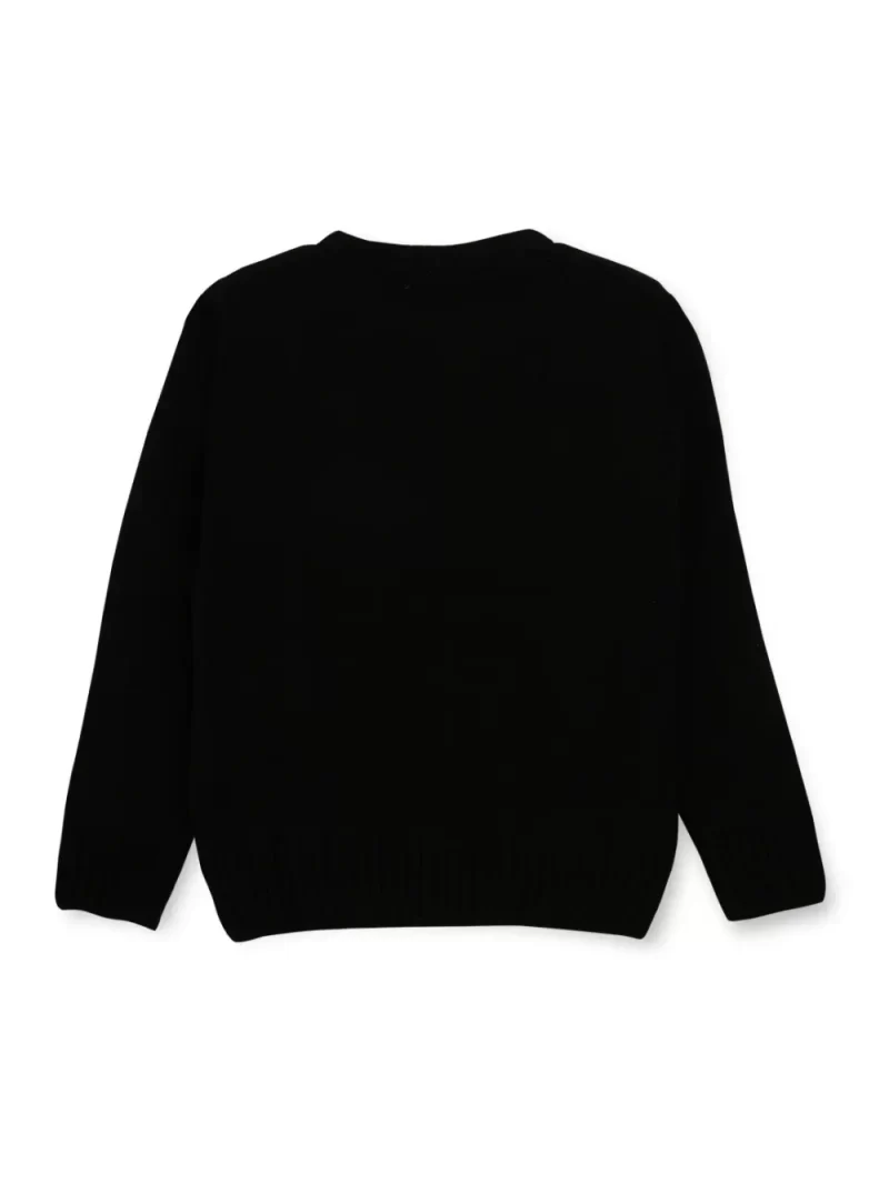 Gini And Jony Girls Black Embellished Woven Sweater Full Sleeves 4-5 Years