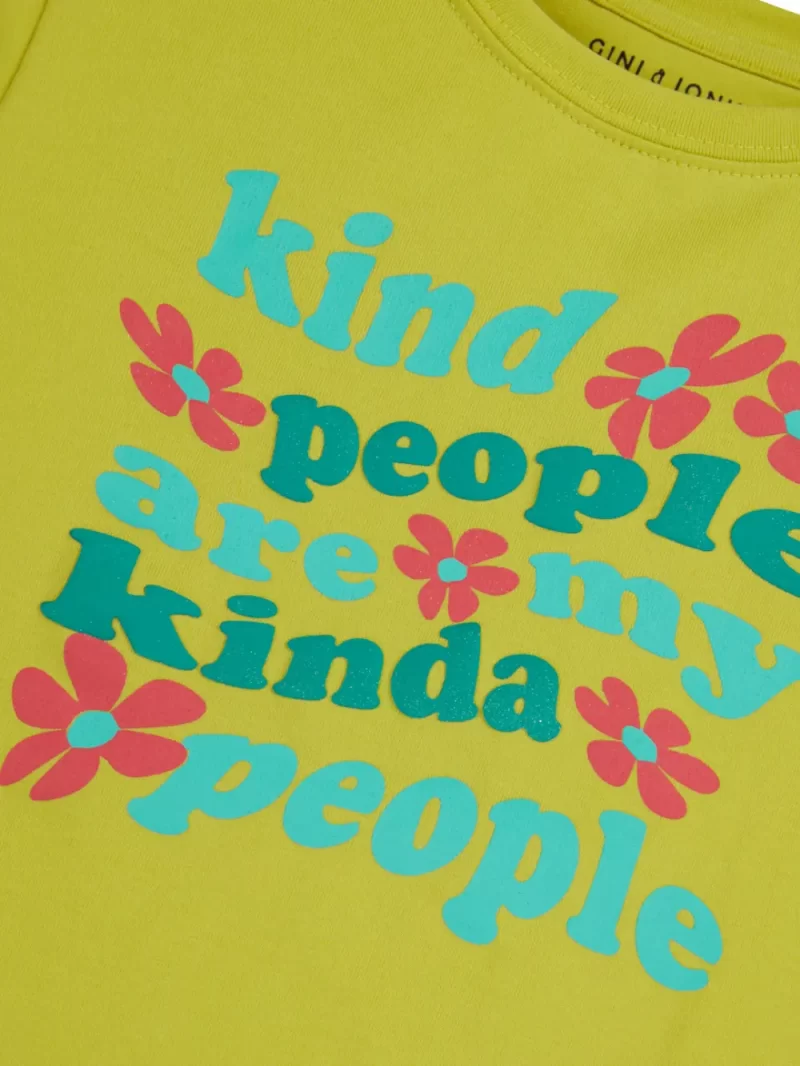 Gini And Jony Girls Cotton Round Neck Half Sleeves Knits Top