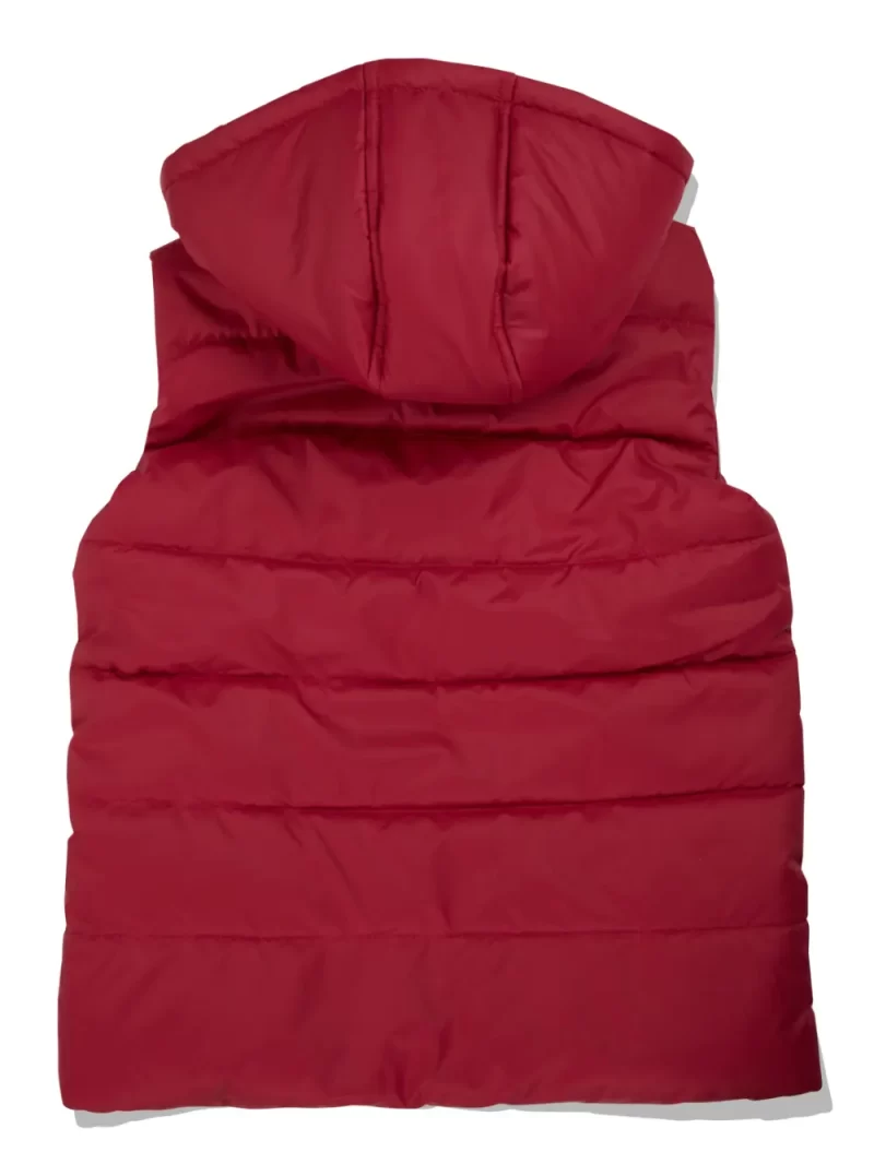 Gini And Jony Girls Red Solid Taffeta Heavy Winter Jacket Sleeveless 9-10 Years