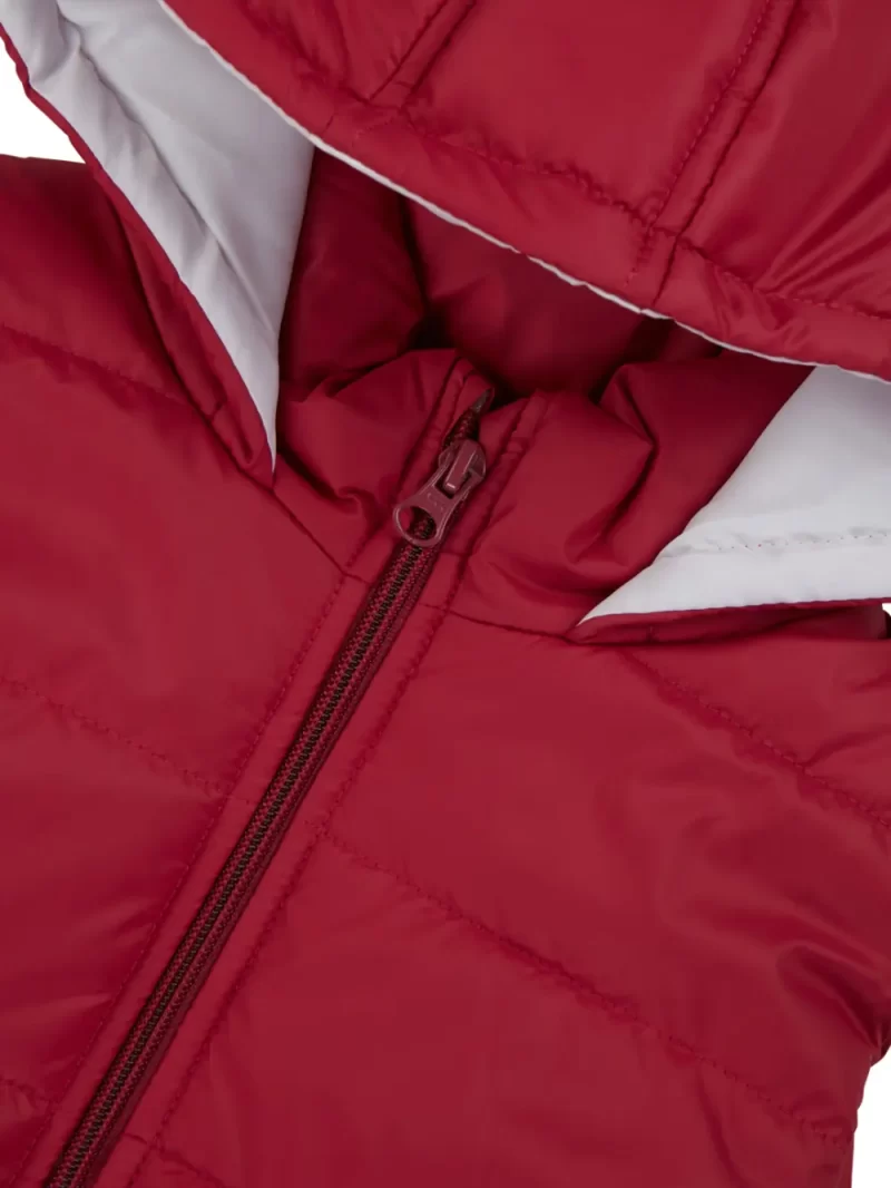 Gini And Jony Girls Red Solid Taffeta Heavy Winter Jacket Sleeveless 9-10 Years