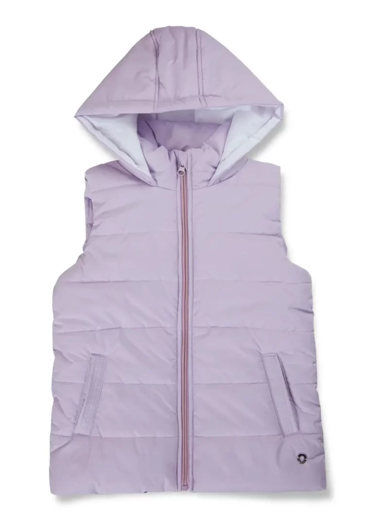 Gini And Jony Girls Lavender Solid Polyester Heavy Winter Jacket Sleeveless 9-10 Years