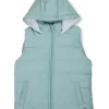 Gini And Jony Girls Blue Solid Taffeta Heavy Winter Jacket Sleeveless 11-12 Years