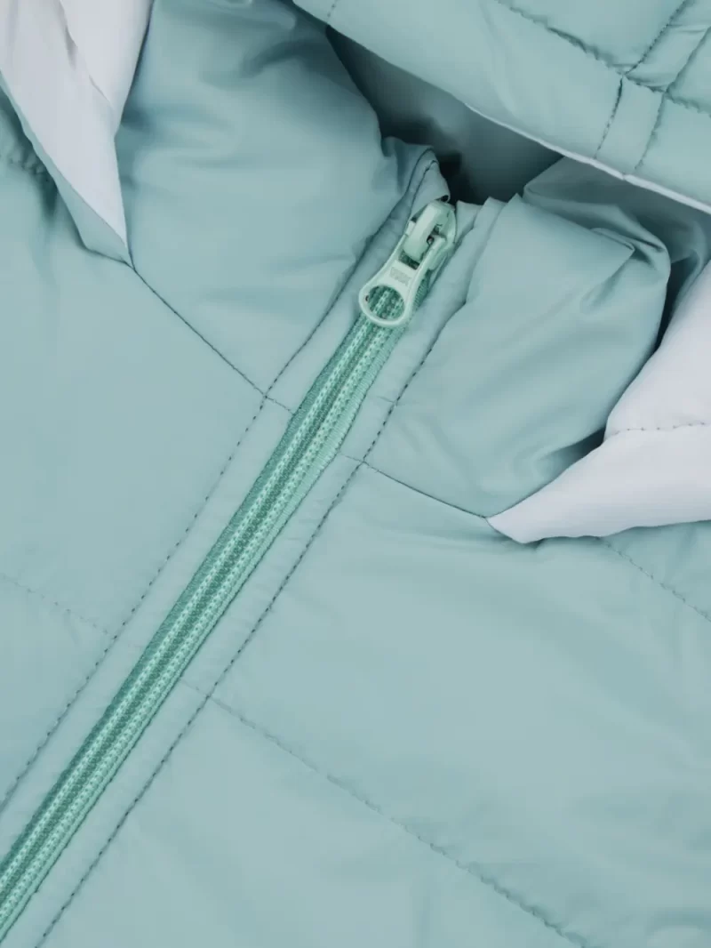 Gini And Jony Girls Blue Solid Taffeta Heavy Winter Jacket Sleeveless 11-12 Years