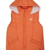 Gini And Jony Girls Orange Printed Taffeta Heavy Winter Jacket Sleeveless 9-10 Years