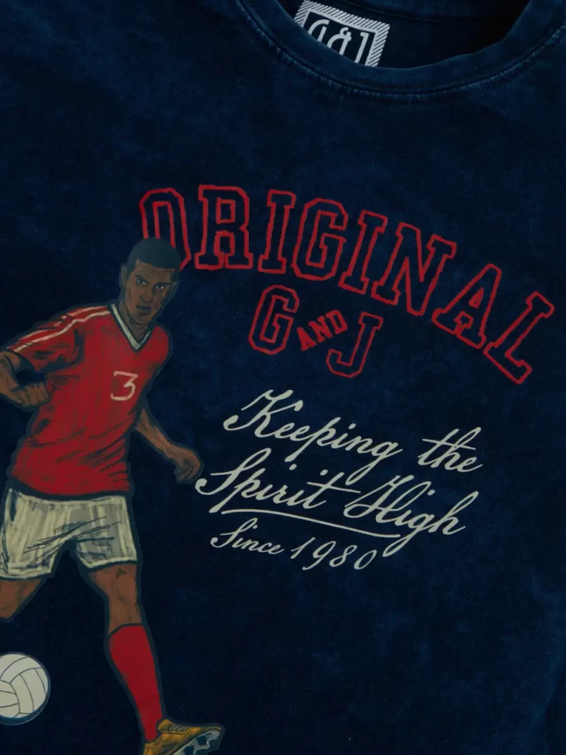 Gini & Jony Boys' Blue T-Shirt Knitshand-Wash Regular Fit