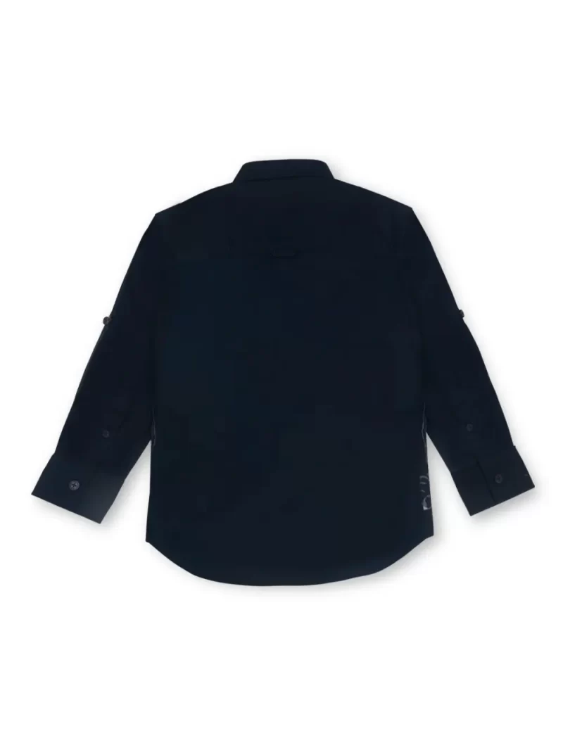 Gini And Jony Boys Navy Blue Graphic Print Shirt Full Sleeves