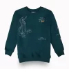 Gini And Jony Boys Teal Graphic Print Cotton Sweat Shirt Full Sleeves