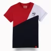 Gini And Jony Boys Red Color Block Cotton T-Shirt Half Sleeves