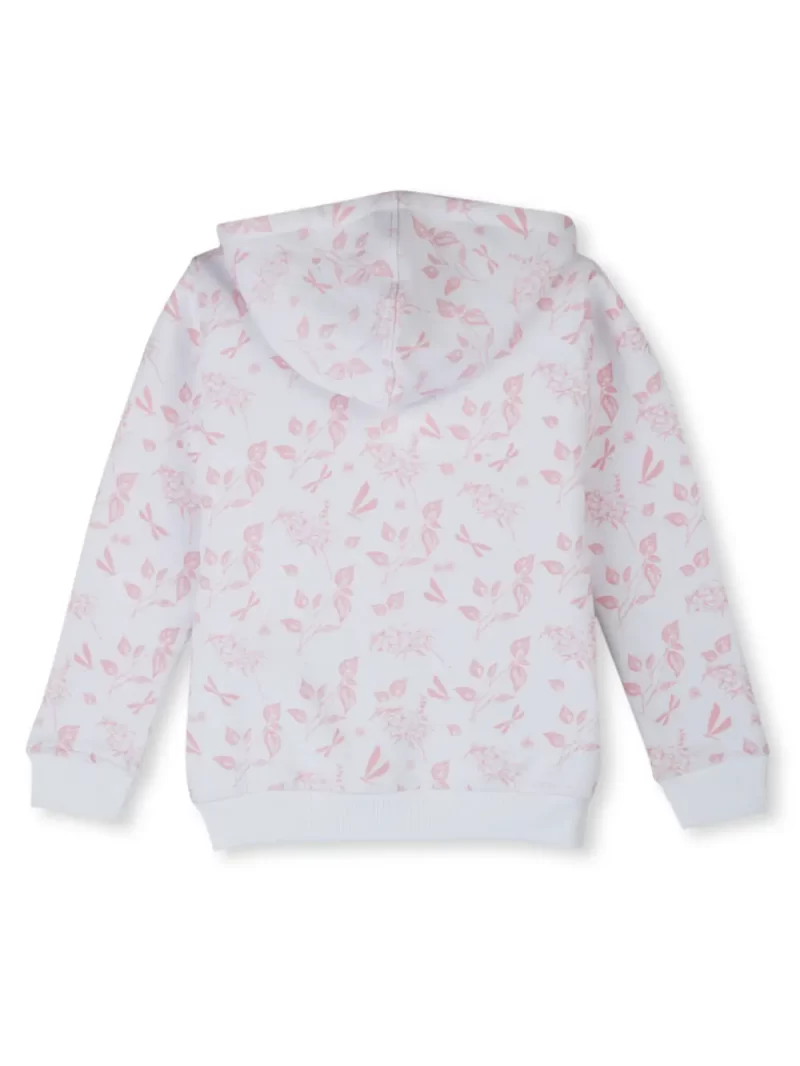 Gini And Jony Girls White Tropical Print Cotton Knits Jacket Full Sleeves 9-12 Months