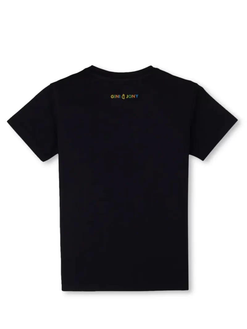 Gini And Jony Boys Black Digital Print Cotton T-Shirt Half Sleeves