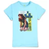 Gini And Jony Girls Blue Digital Print Cotton Half Sleeves Knits Top