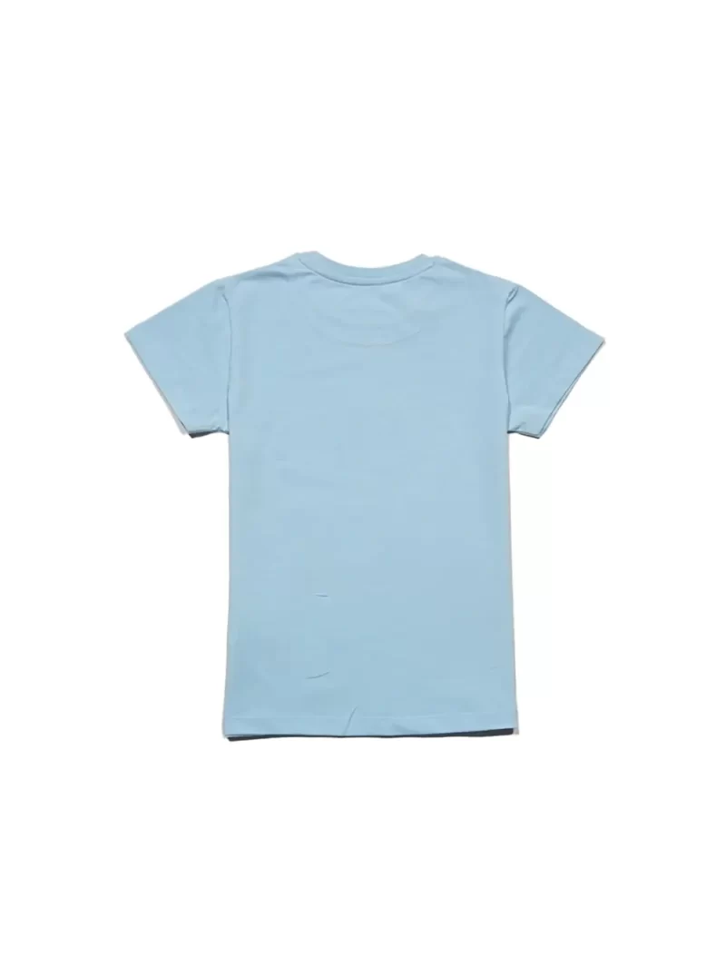 Gini And Jony Girls Blue Graphic Print Lycra Knits Top Half Sleeves 3-4 Years