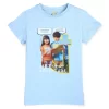 Gini And Jony Girls Blue Digital Print Lycra Knits Top Half Sleeves 9-10 Years