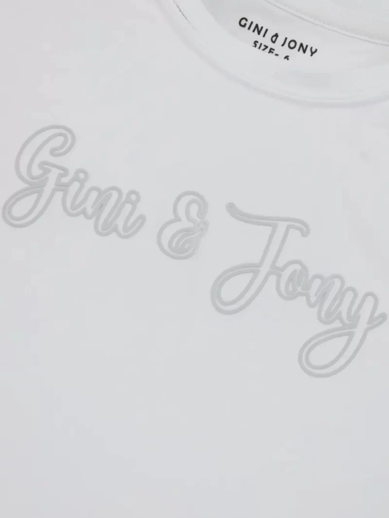 Gini And Jony Girls Cotton Round Neck Half Sleeves Knits Top