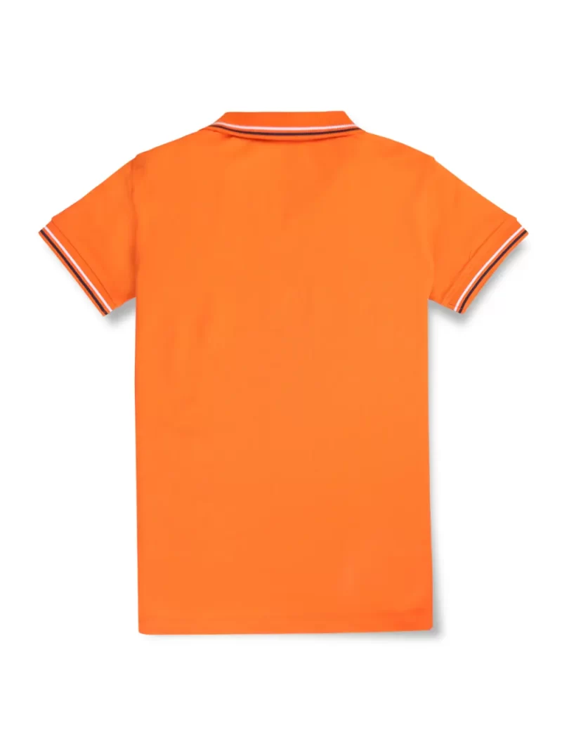 Gini And Jony Boys Orange Solid Cotton Polo T-Shirt Half Sleeves