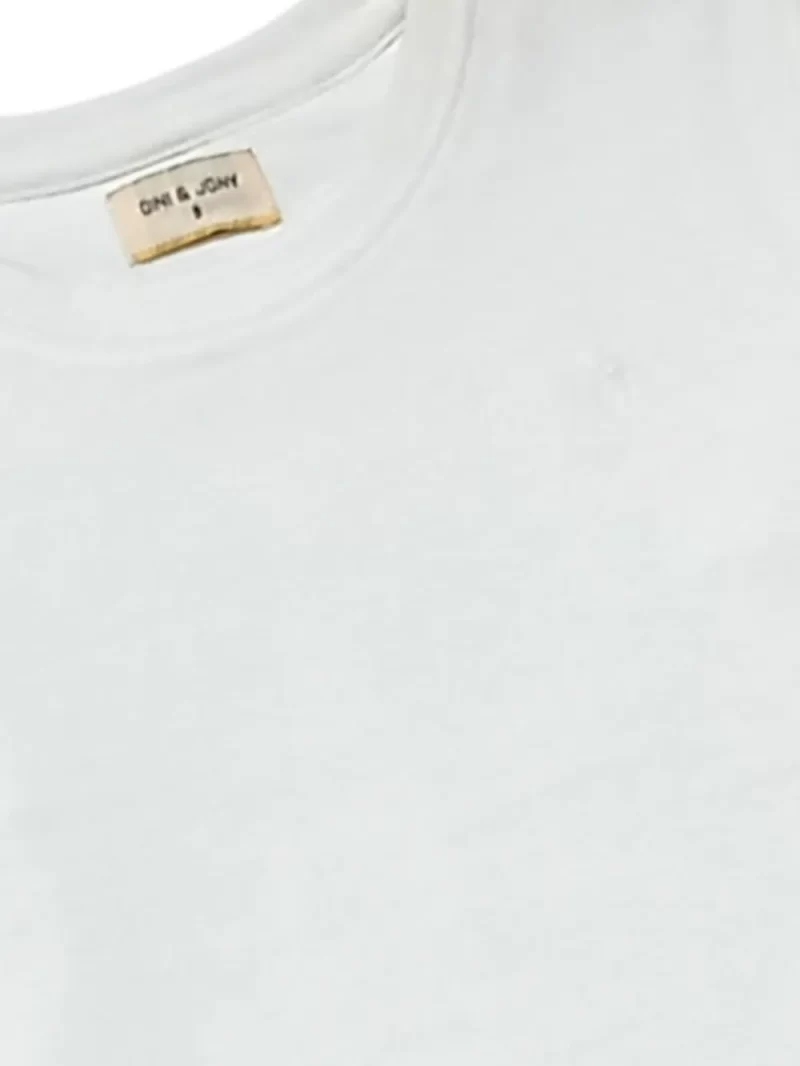 Gini And Jony Girls White Solid Cotton Knits Top Half Sleeves 3-4 Years