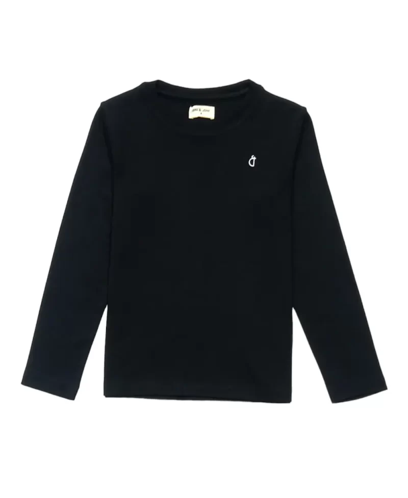 Gini And Jony Girls Black Solid Cotton Knits Top Half Sleeves 3-4 Years