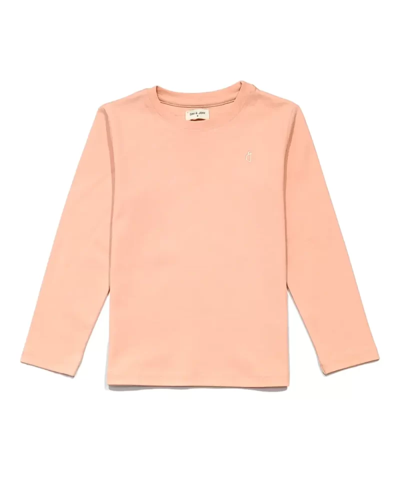 Gini And Jony Girls Peach Solid Cotton Knits Top Half Sleeves 3-4 Years