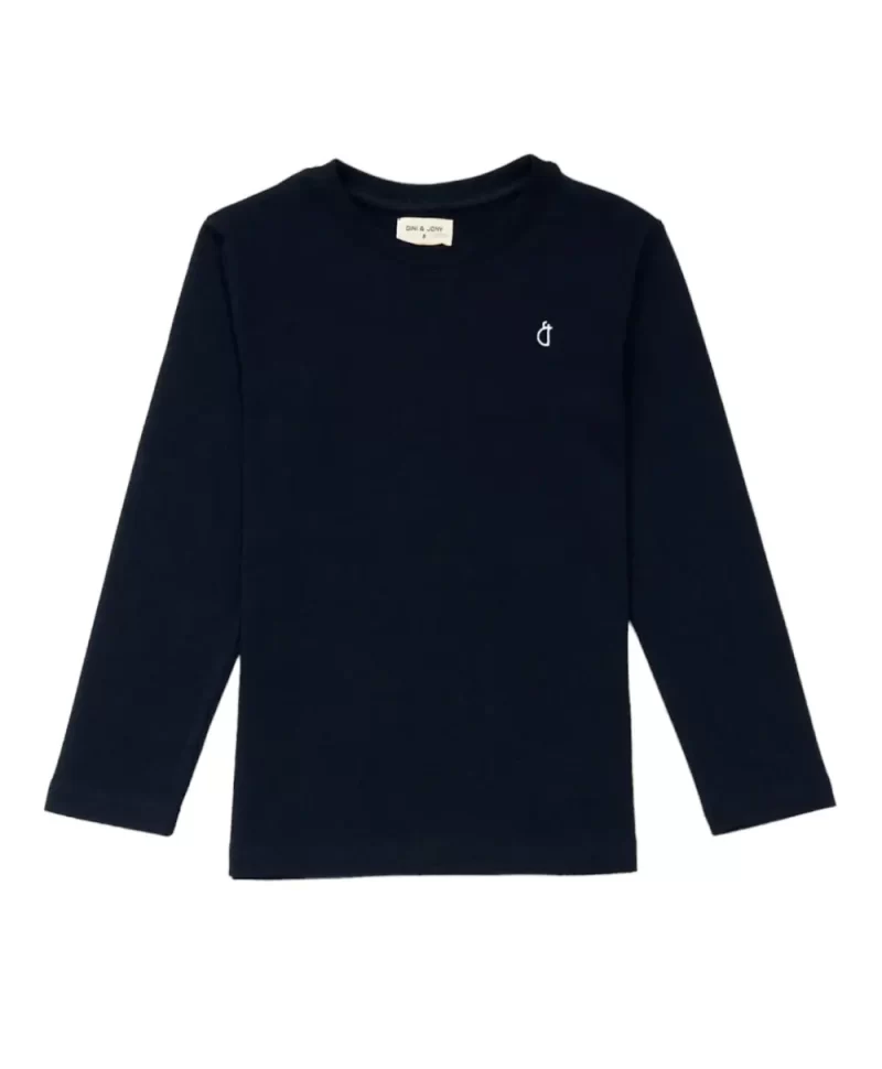 Gini And Jony Girls Navy Blue Solid Cotton Knits Top Half Sleeves 3-4 Years