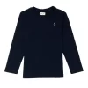 Gini And Jony Girls Navy Blue Solid Cotton Knits Top Half Sleeves 3-4 Years