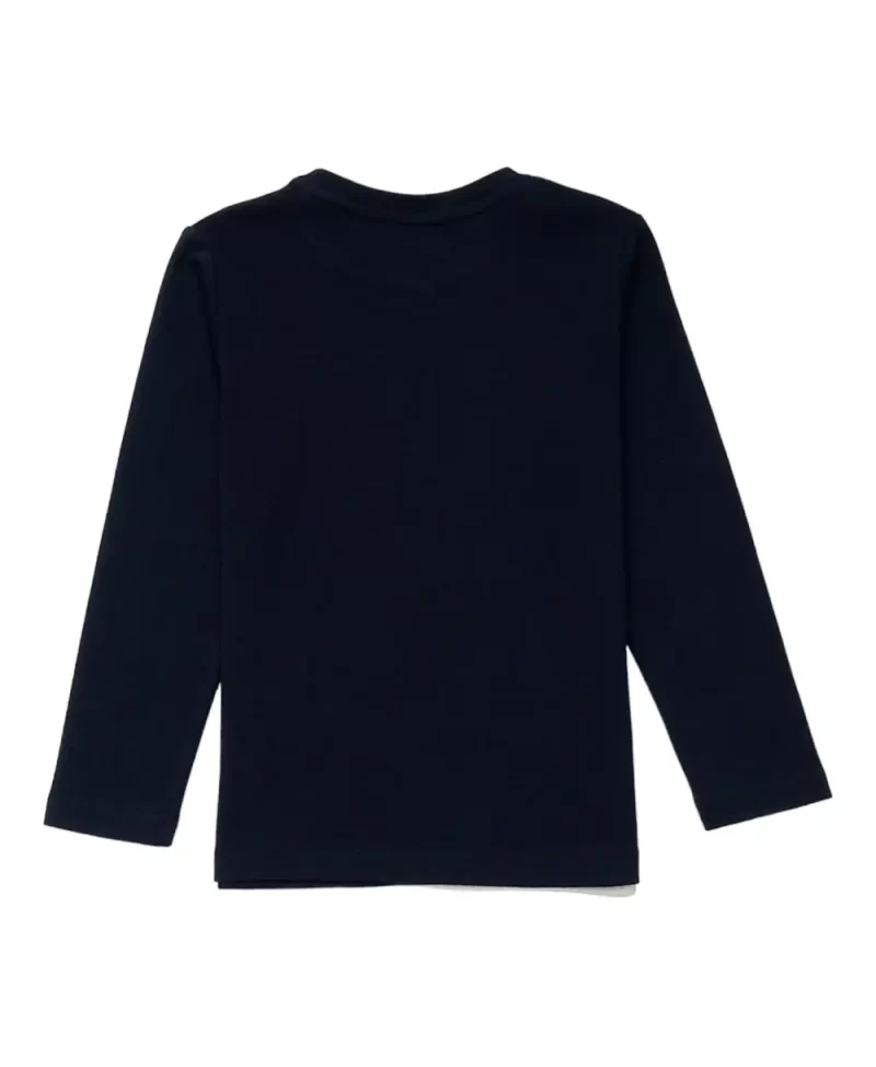 Gini And Jony Girls Navy Blue Solid Cotton Knits Top Half Sleeves 3-4 Years